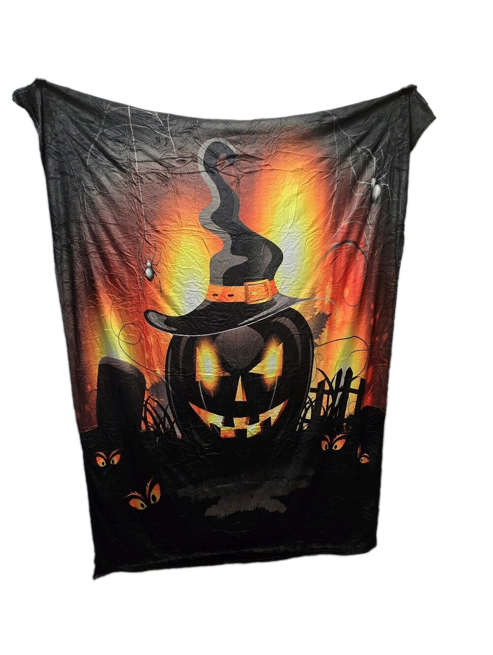 Halloween Jack O Lanterns Plush Throw Blanket With Ghosts